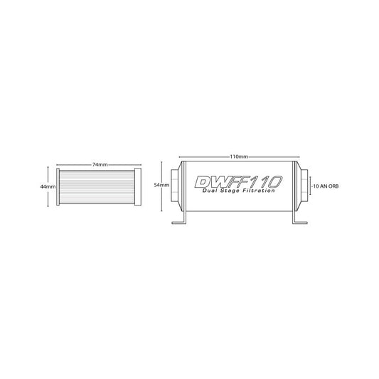 Deatschwerks FF110 10 Micron (-8 AN) Universal Fuel Filter