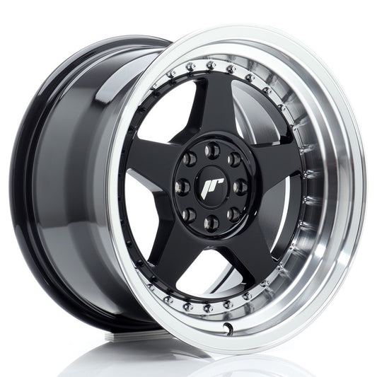 Japan Racing JR-6 16x9" 4x100/108 ET20, Gloss Black, Machined Lip