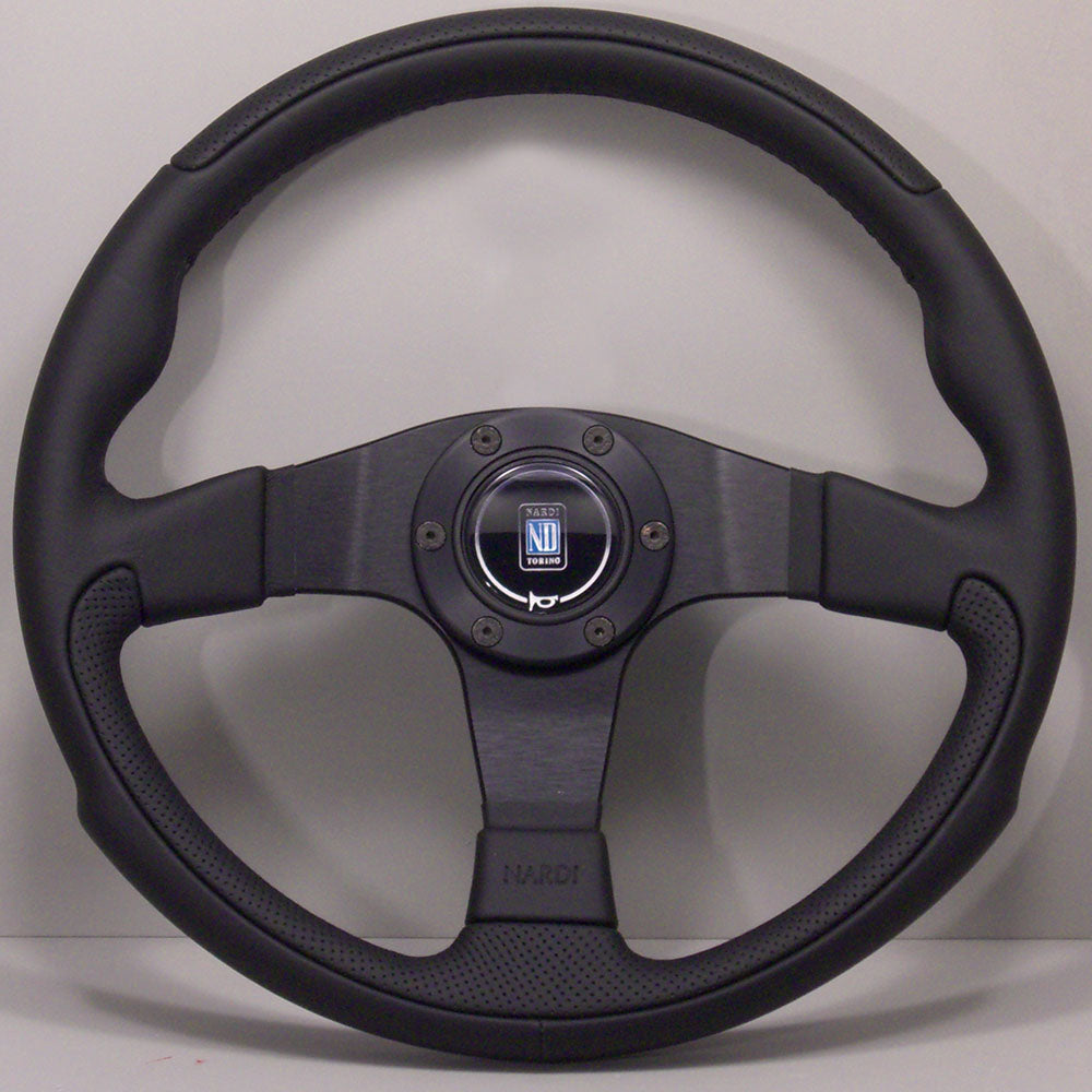 Nardi Leader Steering Wheel, Black Leather, Black Spokes, Ã35 cm
