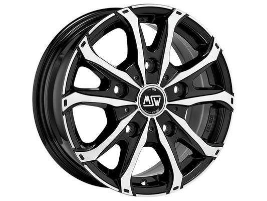 MSW 48 Van 18x7.5" 5x108 ET45, Gloss Black, Machined Spokes