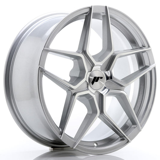 Japan Racing JR-34 18x8" (5 hole custom PCD) ET20-42, Silver, Machined Face