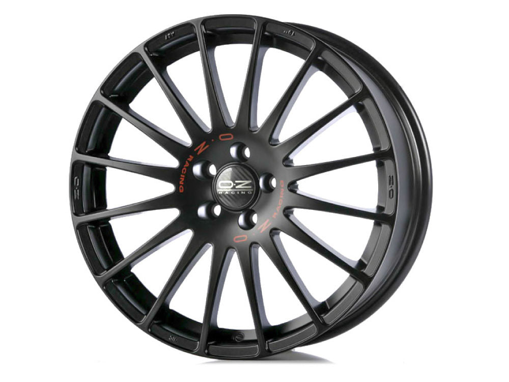 OZ Superturismo GT 18x7" 4x100 ET50, Matt Black Red Lettering