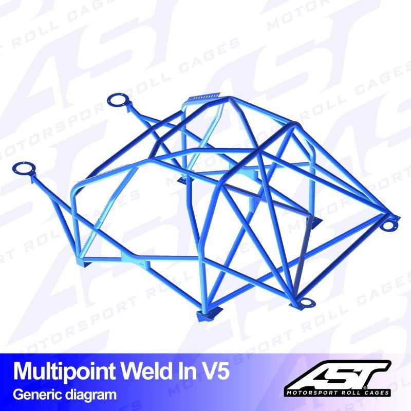 AST Rollcages V5 Weld-In 10-Point Roll Cage for VW Golf 4 3-Door, 4WD
