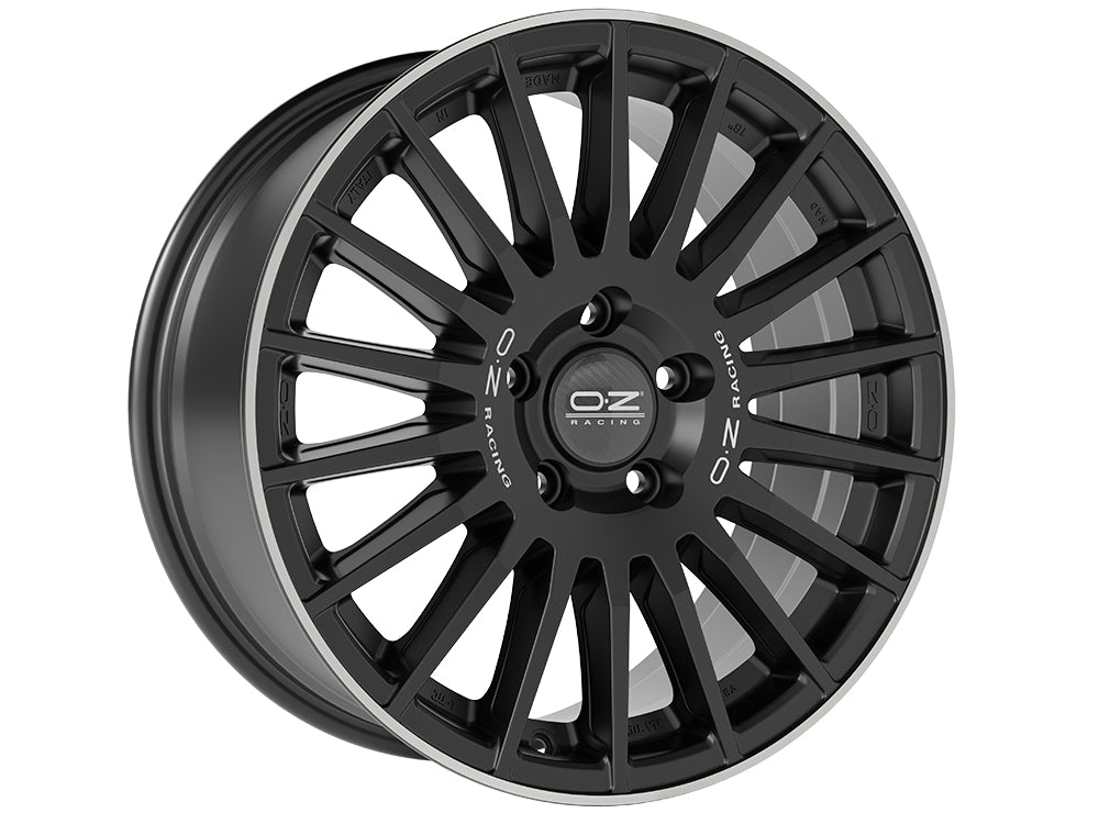 OZ Rally Desert 18x8" 5x120 ET45, Matt Black Lip Polished