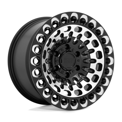 Black Rhino Labyrinth 17x9.5" 8x170 ET-18, Gloss Black, Machined Face & Milling