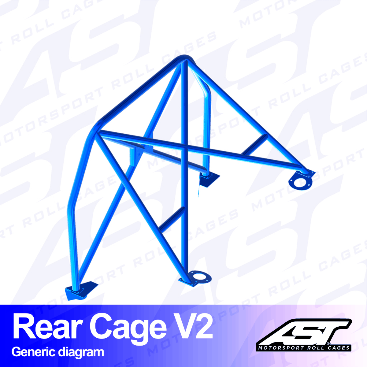 AST Rollcages V2 Bolt-In Rear Roll Cage for Renault Megane 1