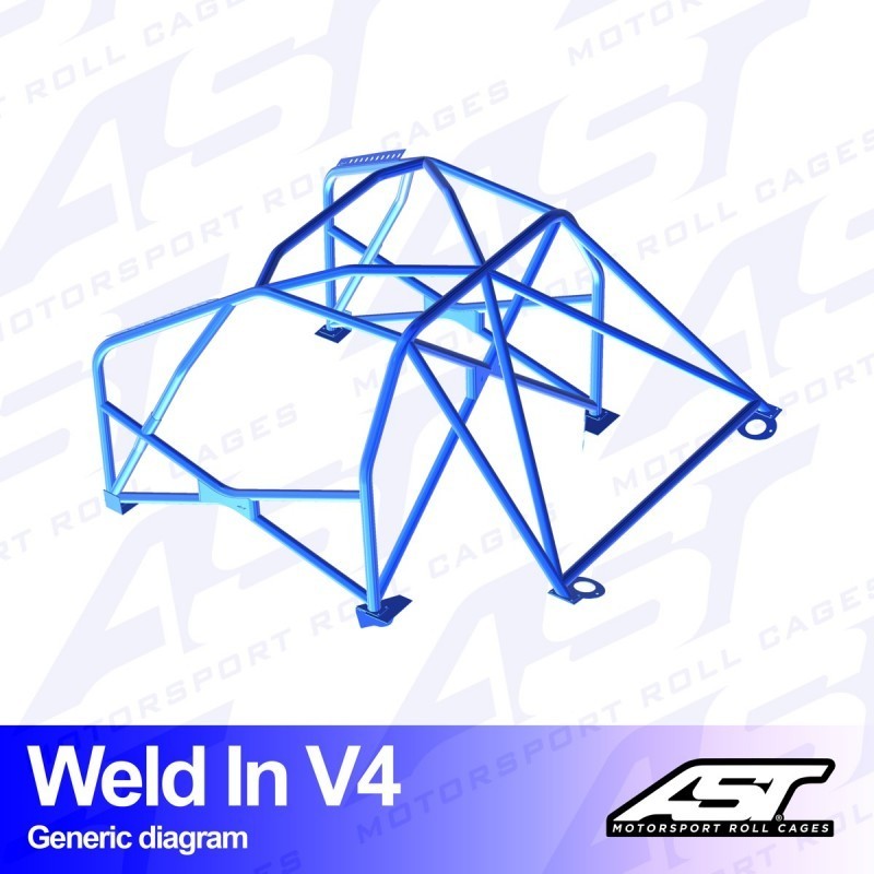 AST Rollcages V4 Weld-In 8-Point Roll Cage for Audi A1 8X (3-Door, FWD)