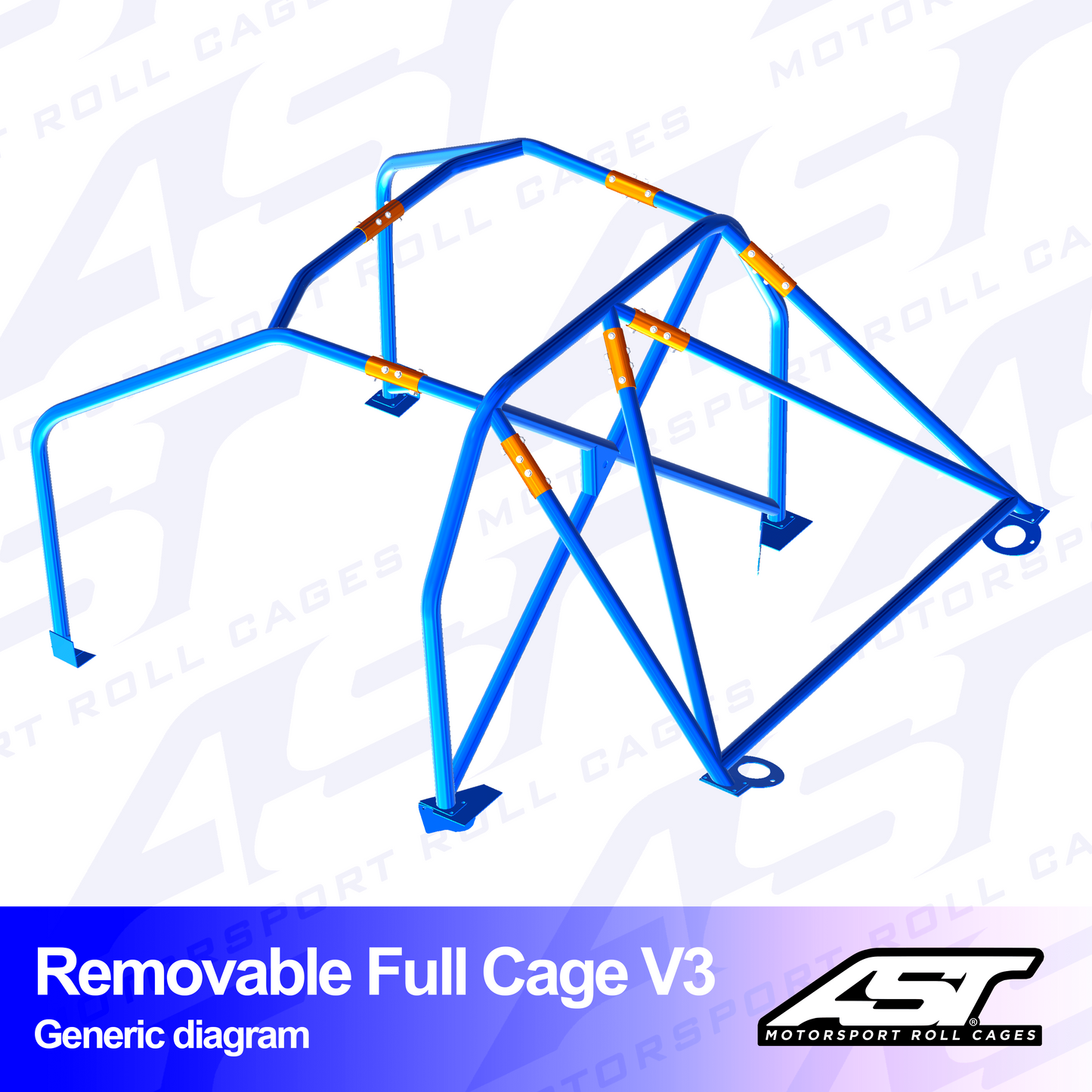AST Rollcages V3 Removable Bolt-In 6-Point Roll Cage for Audi A3 8V - 5-Door, Sportback, Quattro