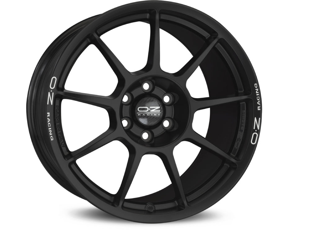 OZ Challenge HLT 18x8.5" 5x112 ET45, Flat Black, White Lettering