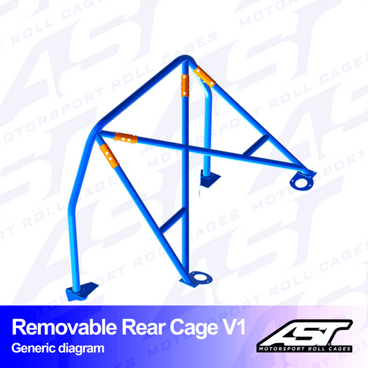 AST Rollcages V1 Removable Bolt-In Rear Roll Cage for Ford Fiesta MK3 - 3-Door