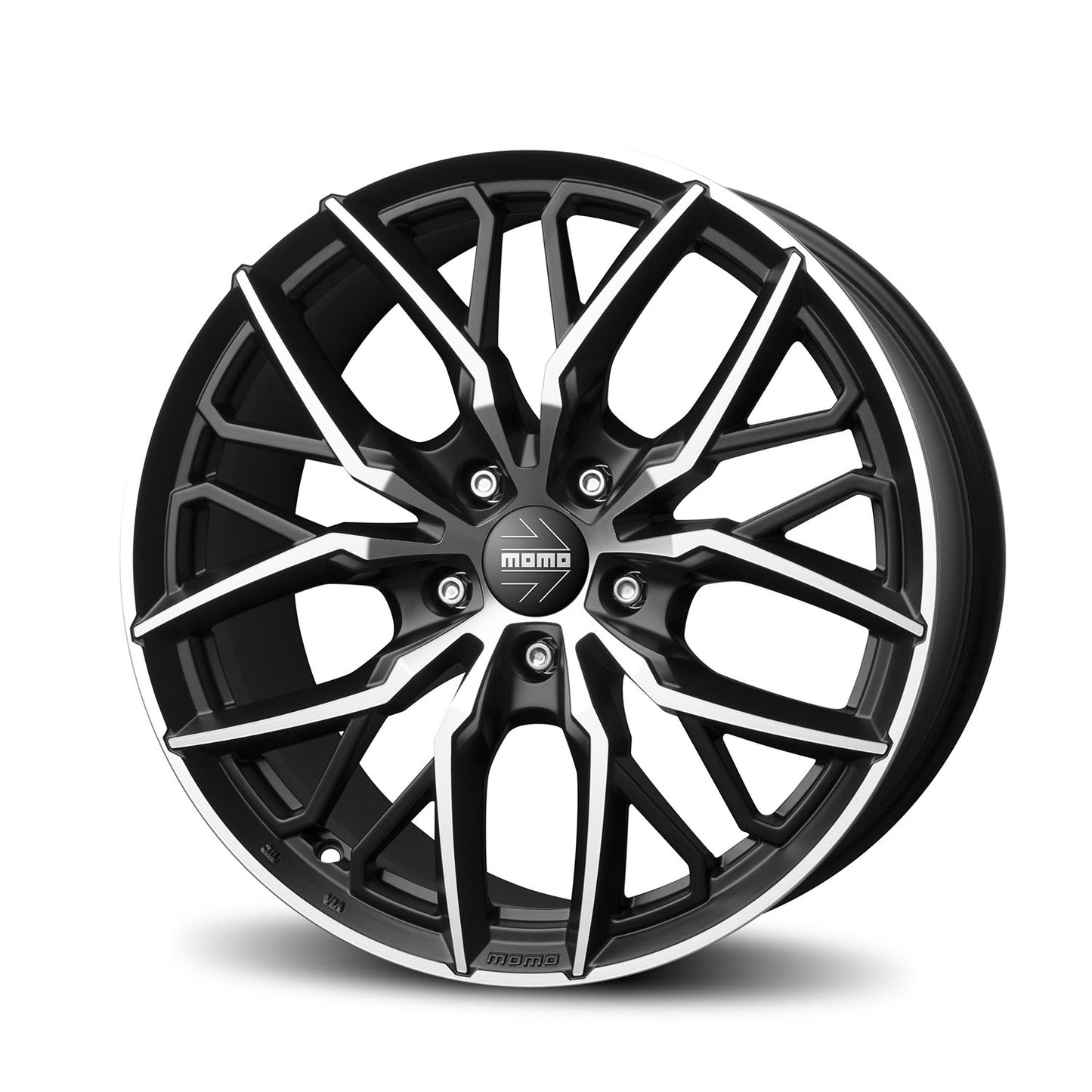 Momo Spider 19x8.5" 5x108 ET45, Flat Black, Machined Spokes