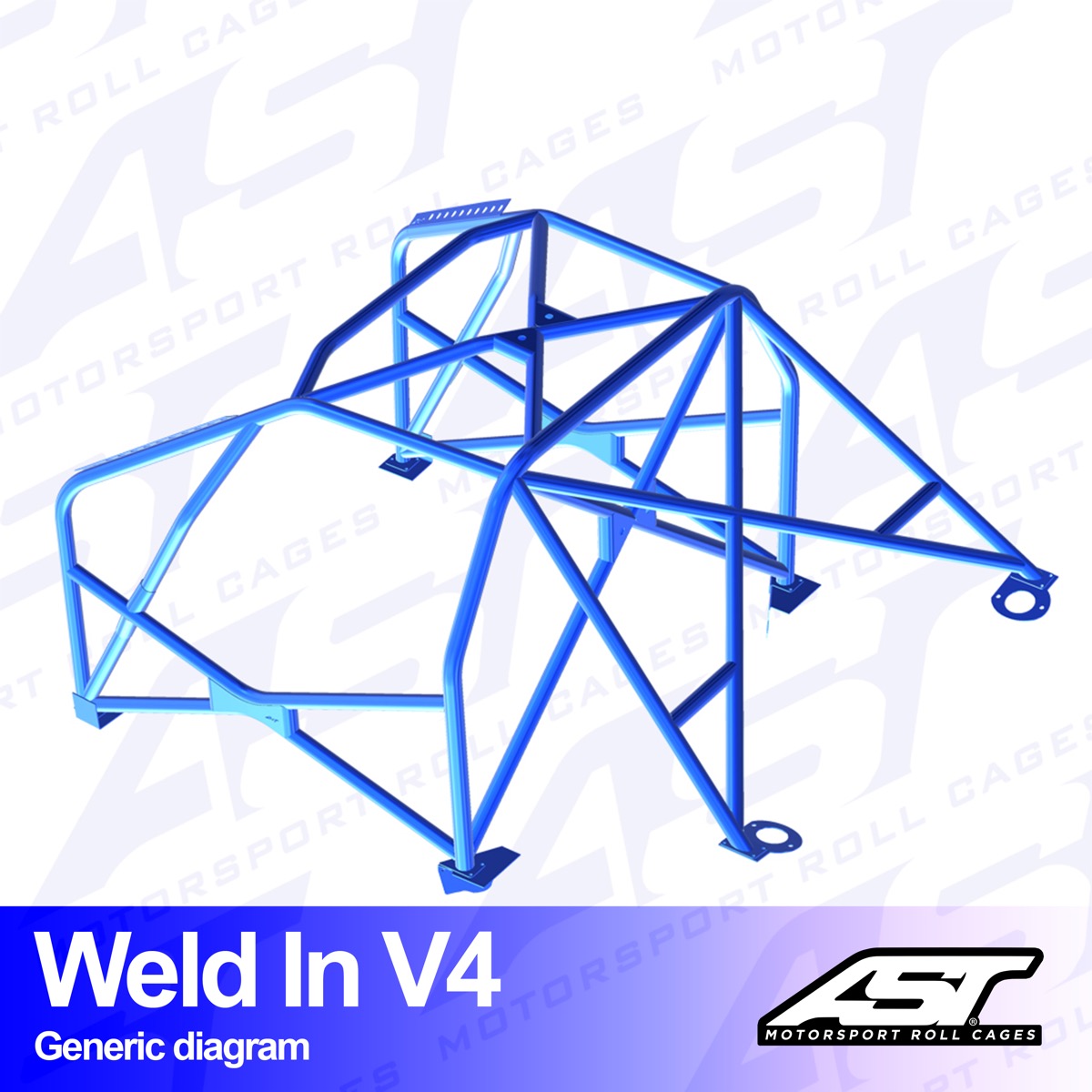 AST Rollcages V4 Weld-In 8-Point Roll Cage for Audi A3 8L - 3-Door, FWD