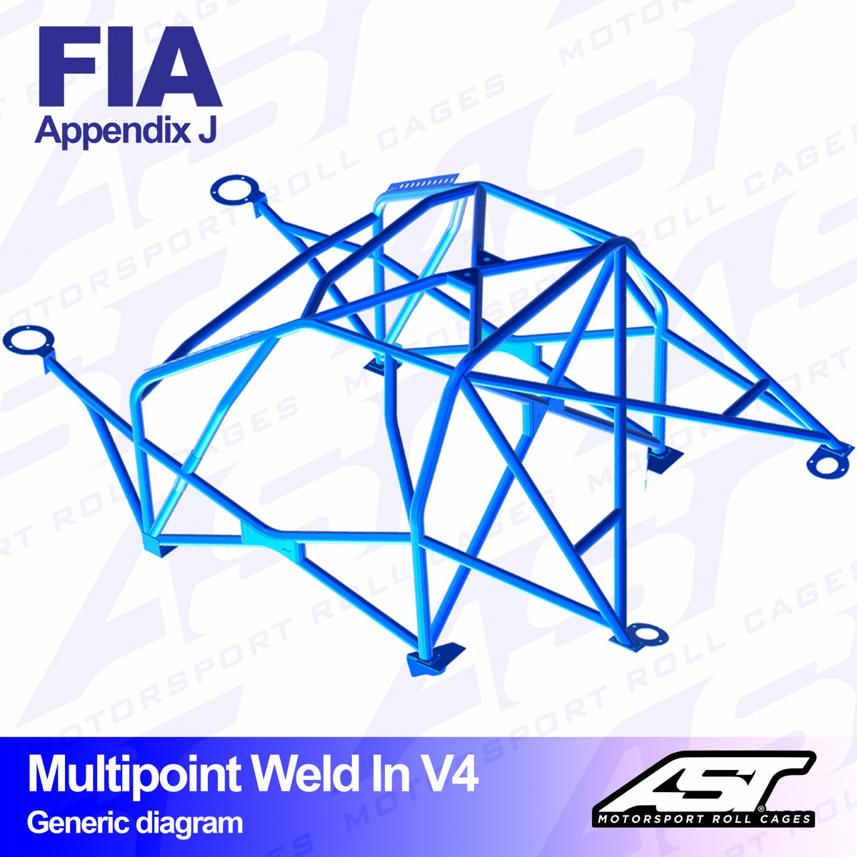 AST Rollcages V4 Weld-In 10-Point Roll Cage for Ford Focus MK2 - 3-Door (FWD) - FIA