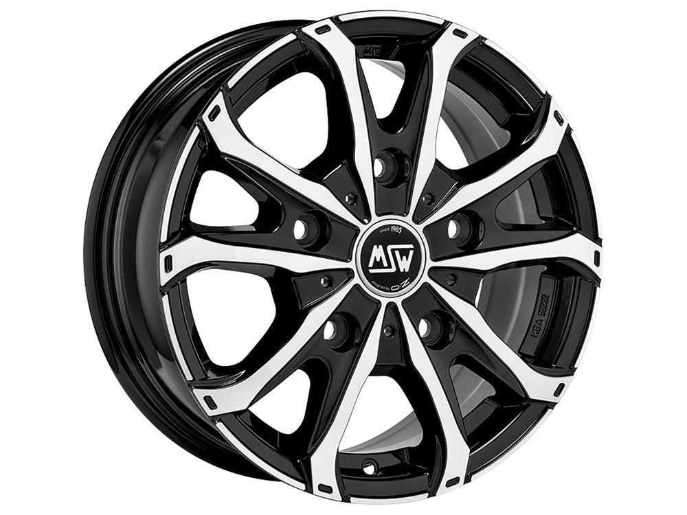 MSW 48 Van 18x7.5" 5x112 ET48, Gloss Black, Machined Spokes