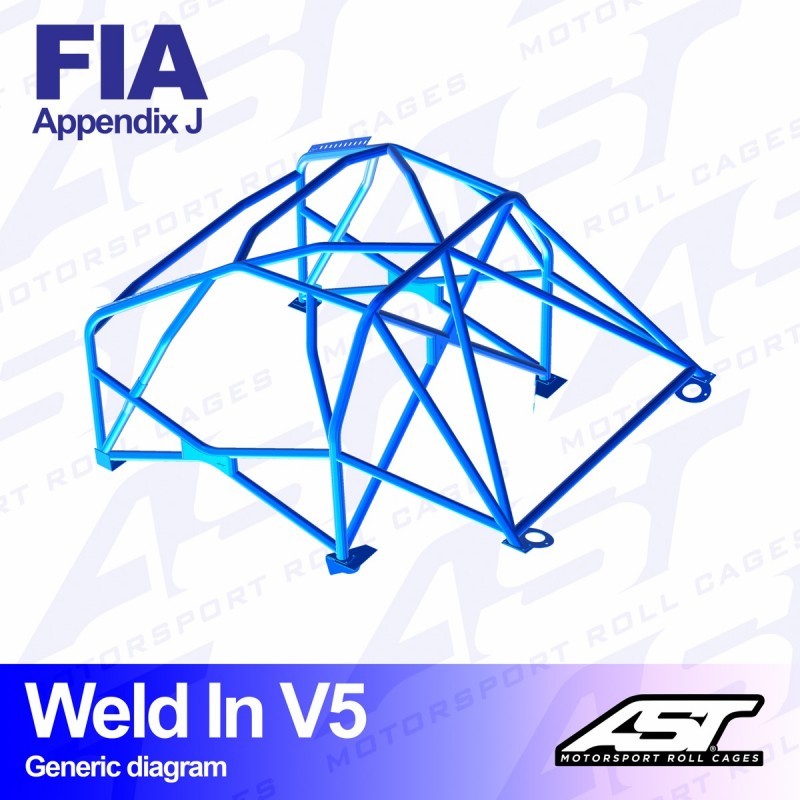 AST Rollcages V5 Weld-In 8-Point Roll Cage for Citroen C2 - FIA