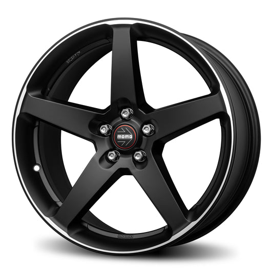 Momo Five 18x8" 5x108 ET42, Flat Black, Machined Spokes