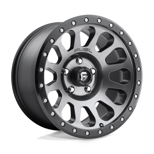 Fuel D601 Vector 17x9 5x127 ET-12, Flat Gunmetal, Black Ring