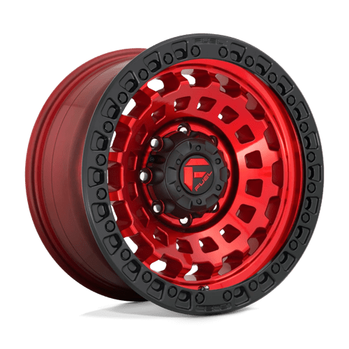 Fuel D632 Zephyr 17x9" 6x139.7 ET1, Candy Red, Black Ring