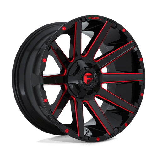 Fuel D643 Contra 20x10" 5x139.7/150 ET-18, Gloss Black & Red