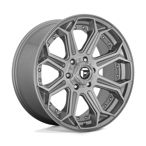 Fuel D705 Siege 22x10 6x139.7 ET-18, Brushed Gunmetal Tinted Clear
