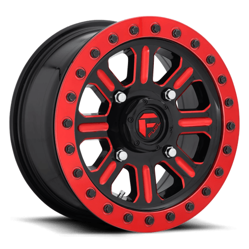 Fuel D911 Hardline Beadlock 15x10" 4x156 ET25, Gloss Black & Red