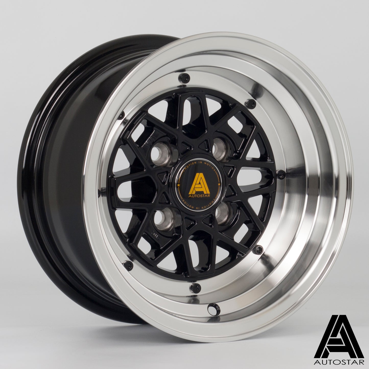 Autostar Korin 12x6" 4x101.6 ET-9, Gloss Black, Polished Lip
