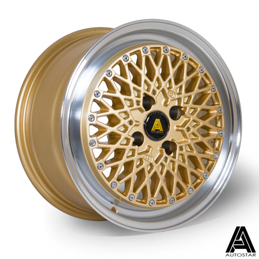 Autostar Minus 15x7.5" 4x100 ET25, Gold, Polished Lip