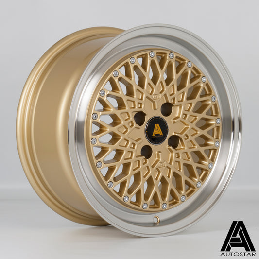 Autostar Minus 16x7.5" 4x100 ET35, Gold, Polished Lip