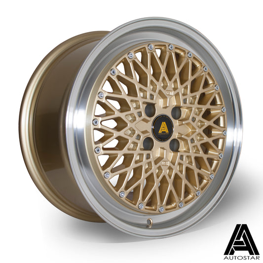 Autostar Minus 17x8" 5x100 ET30, Gold, Polished Lip