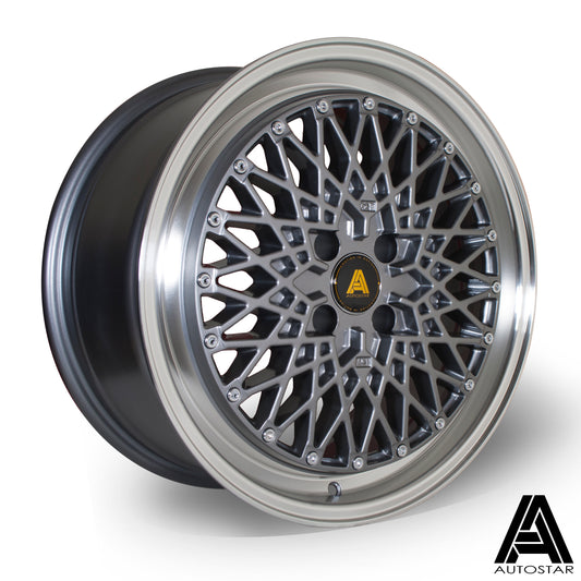 Autostar Minus 17x8" 5x100 ET30, Gunmetal, Polished Lip