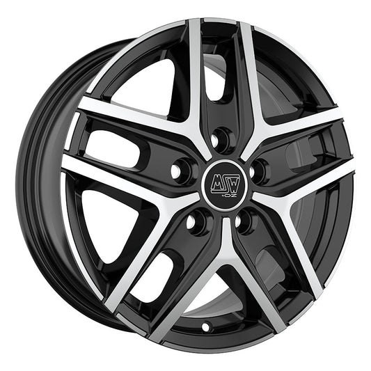 MSW 40 Van 16x6.5" 5x118 ET48, Gloss Black, Machined Spokes