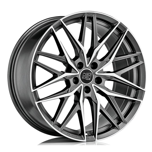 MSW 50 19x8.5" 5x112 ET50, Gunmetal, Machined Spokes