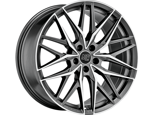 MSW 50 21x8.5" 5x114.3 ET45, Gunmetal, Machined Spokes