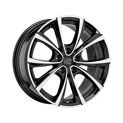 MSW 27T 19x8.5" 5x114.3 ET35, Gloss Black, Machined Spokes