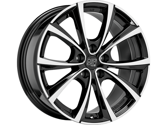 MSW 27 19x9.5" 5x114.3 ET45, Gloss Black, Machined Spokes