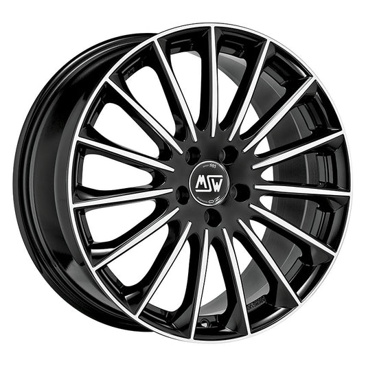 MSW 30 17x7.5" 5x112 ET35, Gloss Black, Polished Spokes