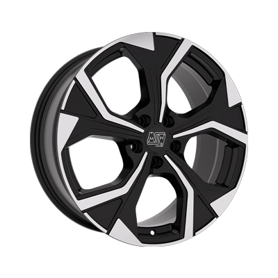 MSW 43 18x8" 5x112 ET50, Gloss Black, Machined Spokes