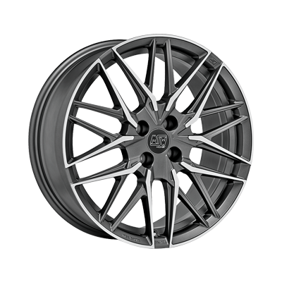 MSW 50-4 17x7" 4x108 ET20, Gunmetal, Machined Spokes