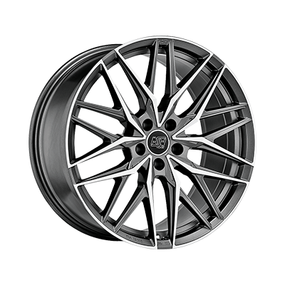 MSW 50 22x9" 5x108 ET43, Gunmetal, Machined Spokes