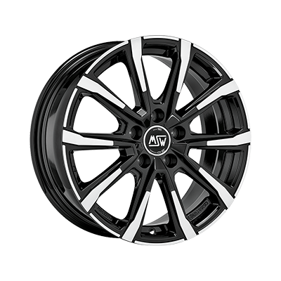 MSW 79 17x7" 5x100 ET48, Gloss Black, Machined Spokes