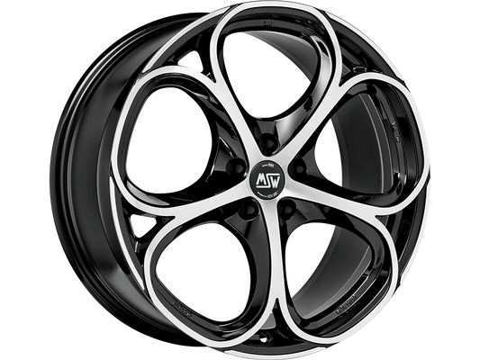 MSW 82 18x8" 5x110 ET30, Gloss Black, Machined Spokes