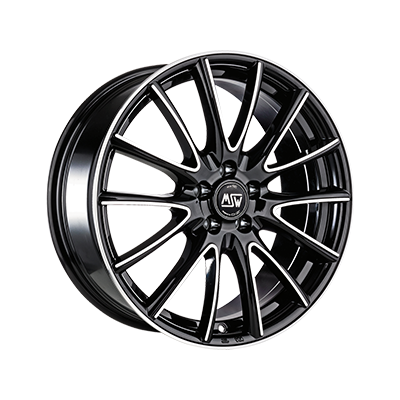 MSW 86 16x6.5" 4x108 ET18, Gloss Black, Machined Spokes
