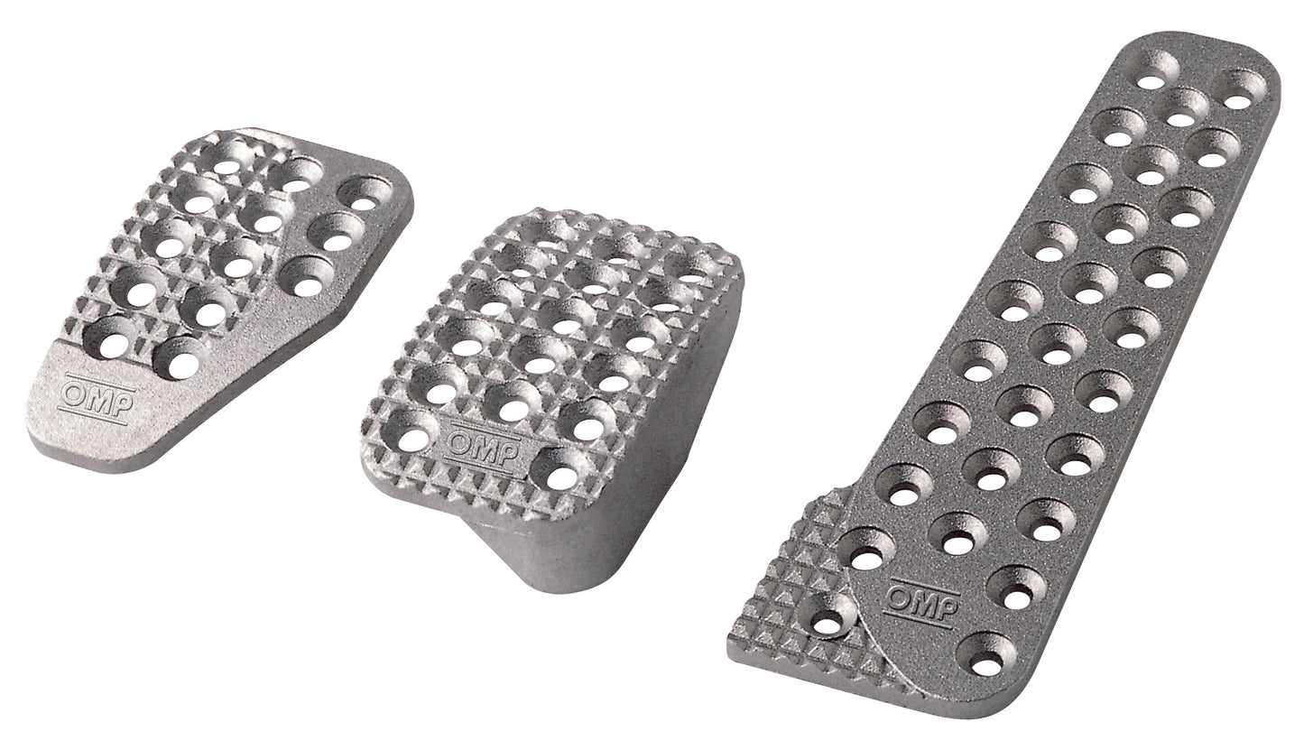 OMP 3 Pro Pedals Set, Sand-Blasted Aluminum, Long Accelerator