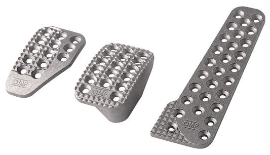 OMP 3 Pro Pedals Set, Sand-Blasted Aluminum, Long Accelerator