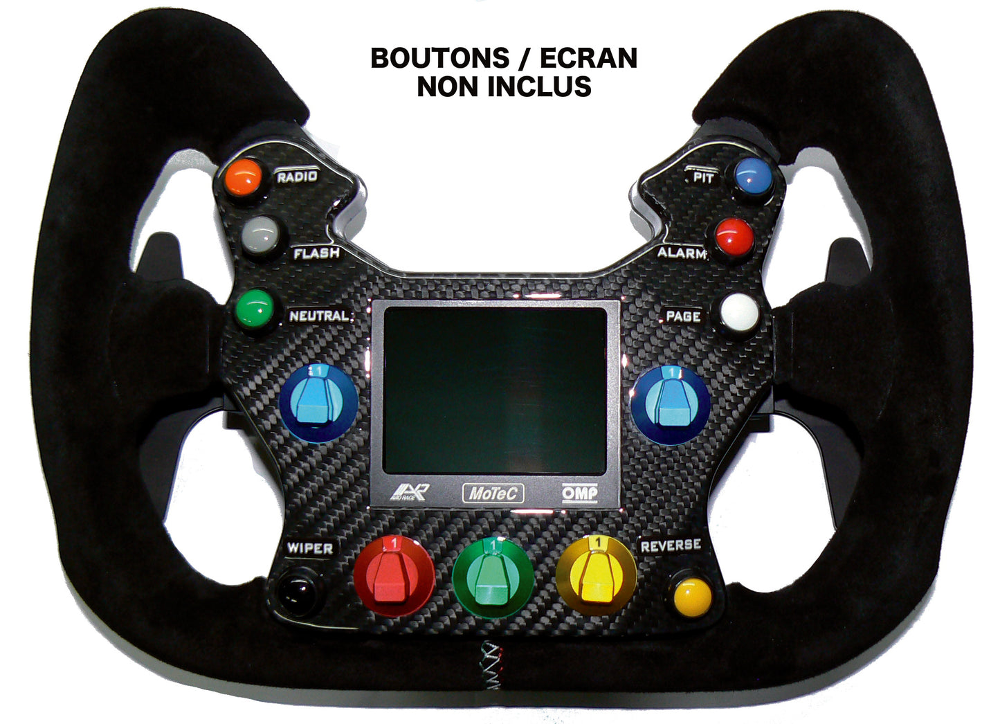 OMP 310 ALU GT Steering Wheel (Flat), Black Suede, Black Spokes