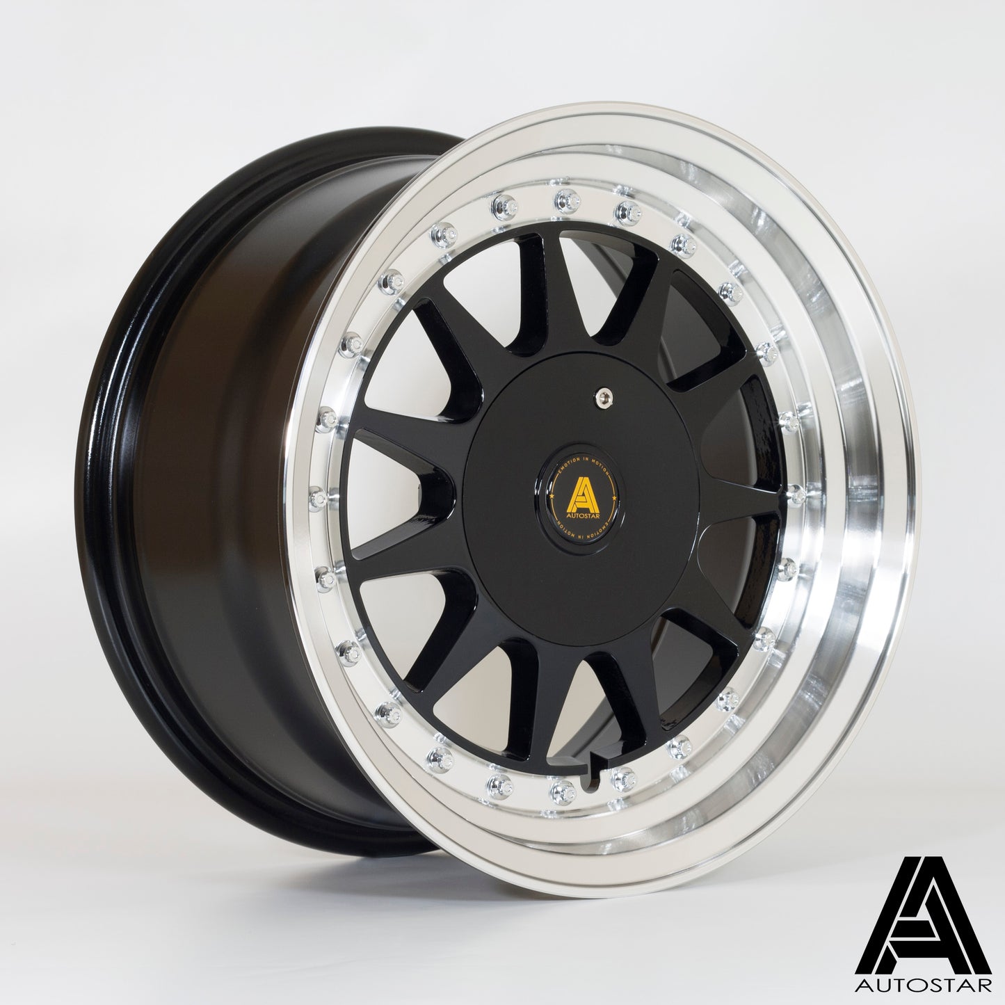 Autostar Raider 15x7.5" 4x100/108 ET20, Gloss Black, Polished Lip