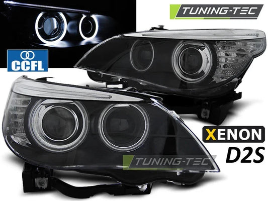 Coppia Fari xenon d2s Anteriori per BMW Serie 5 E60 E61 Angel Eyes