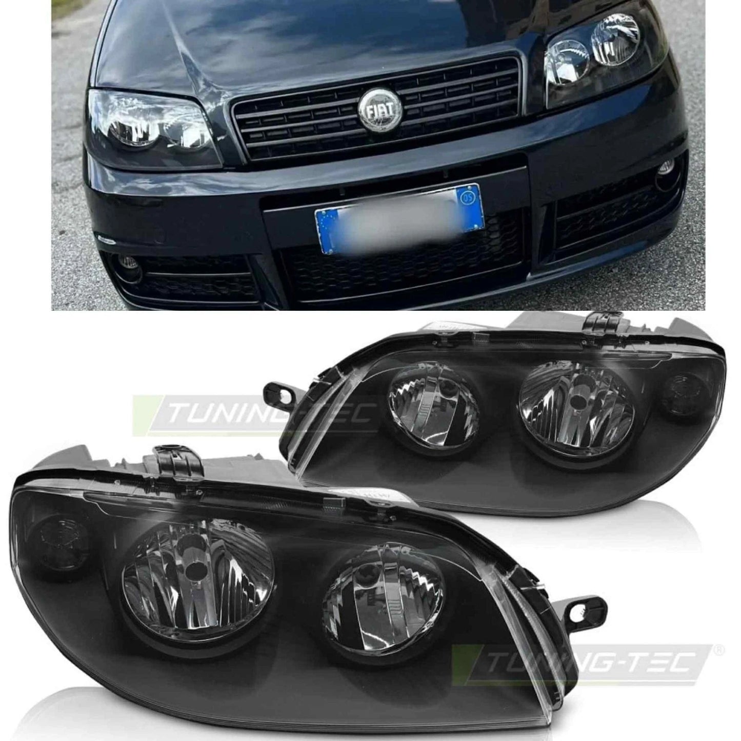 FARI FANALI ANTERIORI FIAT PUNTO 188 MK2 INTERNO NERO H7 H1 03-05