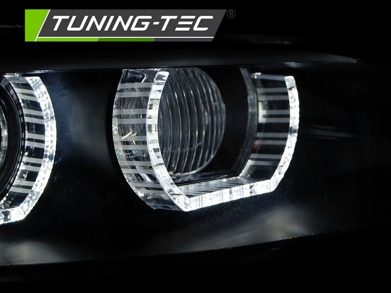 COPPIA FARI FANALI ANTERIORI XENON ANGEL EYES LED NERO PER BMW E92 05-10  NO AFS