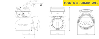 Pulsar PSR Wastegate esterna 50mm V-Band con molle